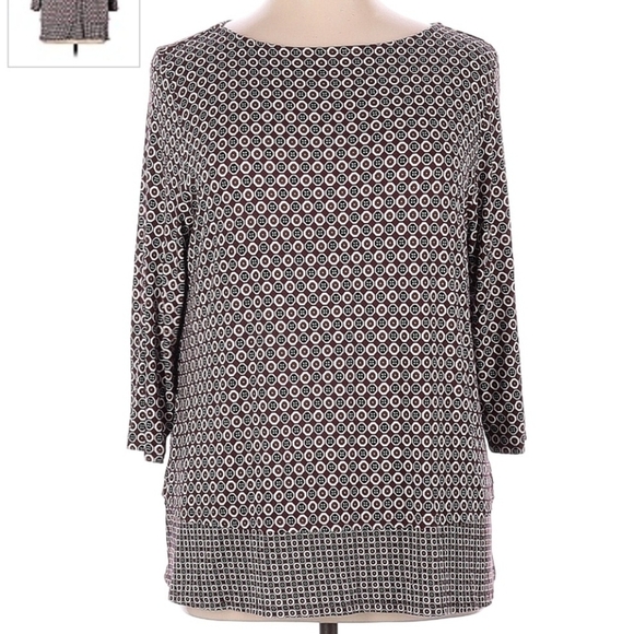 J. Jill Tops - J. Jill Wearever Collection Tunic Top Maroon Medallion Floral Women's XL EUC